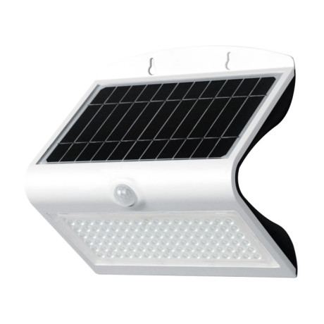 Aplique LED 8W con placa solar, sensor y bateria 4000mA blanco/negro IP65 850lm