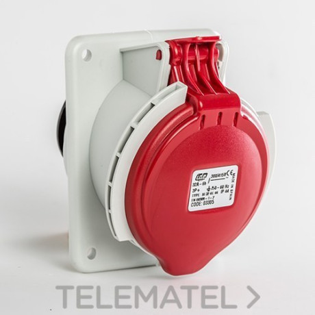 BASE CETAC EMPOTRAR INCLINADA 3P T 32A RJ.IP44