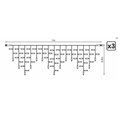 LED ICICLE 114 LEDS BL.CLDA.S/CABLE ALIM